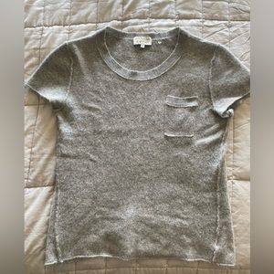 White + Warren 100% Cashmere short Sleeve Shirt Sz S Gray